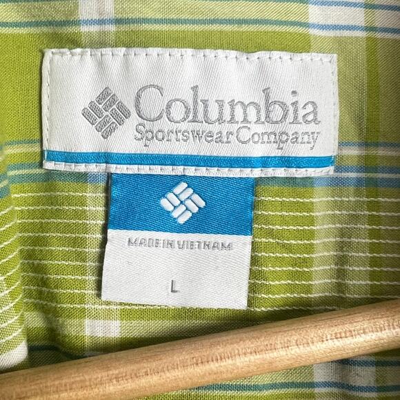 Columbia Mens L Outdoors Fishermancore Coastal Nautical Plaid Button-Up Shirt - Picture 6 of 10